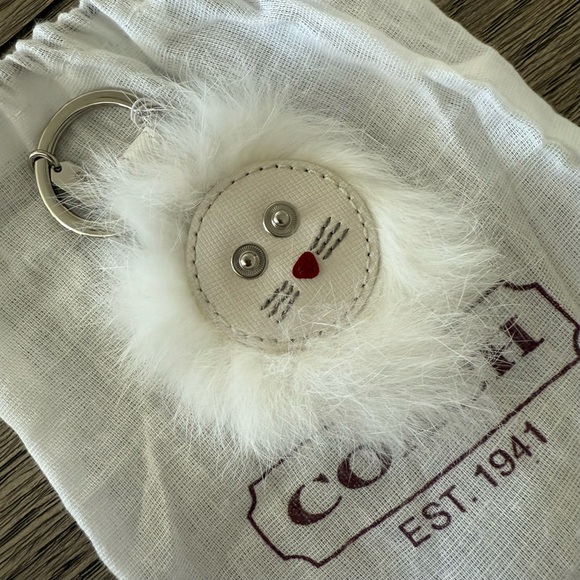 Coach Accessories - Coach cat leather key fob w/ Coach dust bag NWT